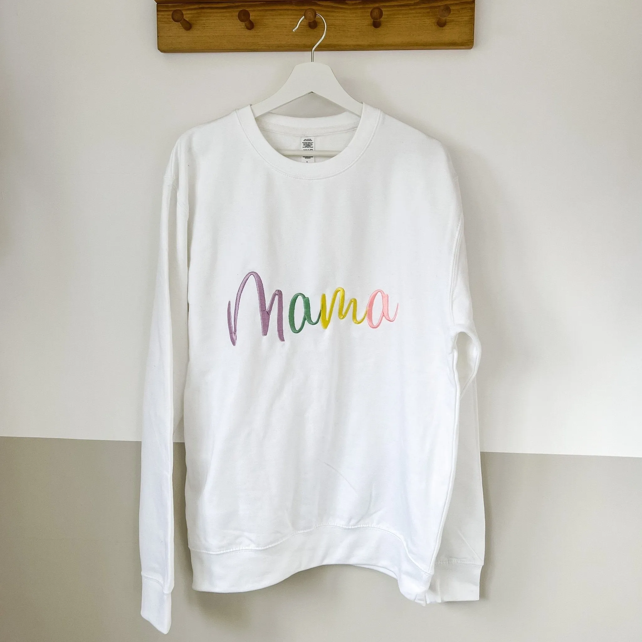 Mama Pastel Embroidered Name Sweater