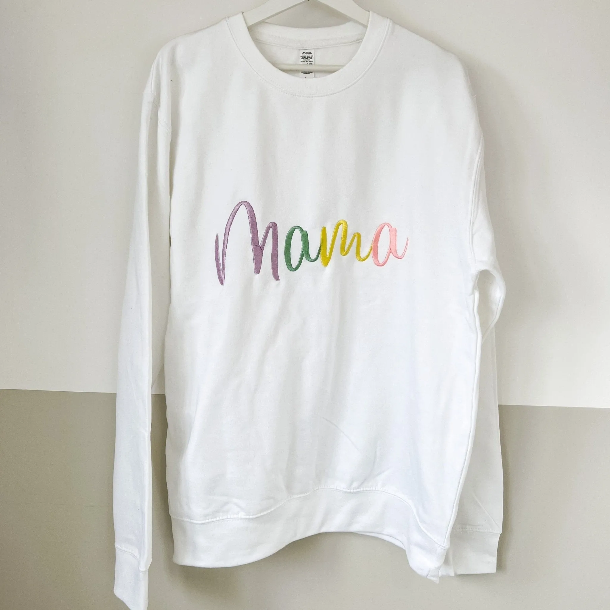 Mama Pastel Embroidered Name Sweater