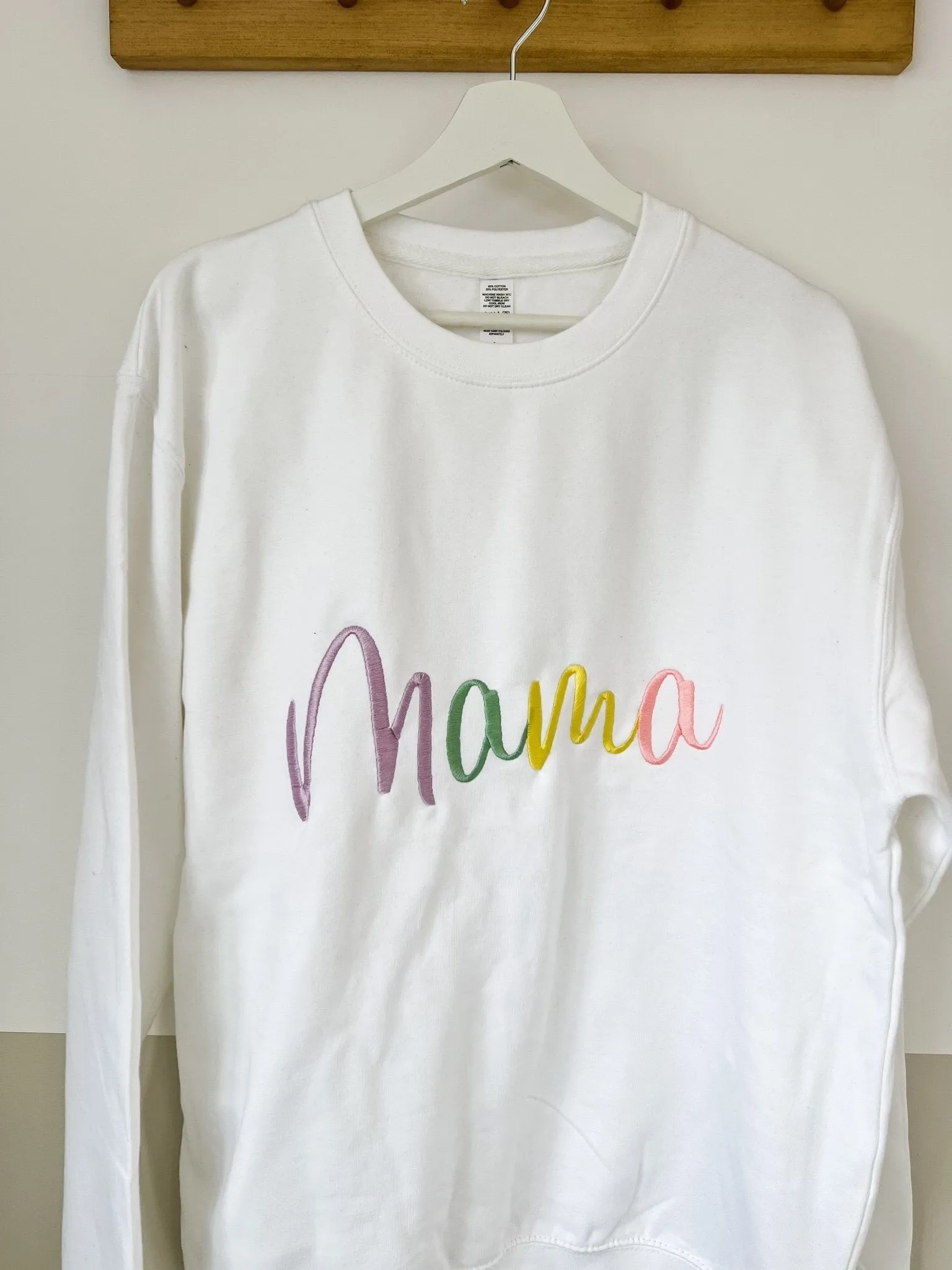 Mama Pastel Embroidered Name Sweater