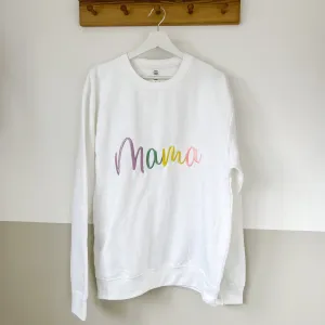 Mama Pastel Embroidered Name Sweater