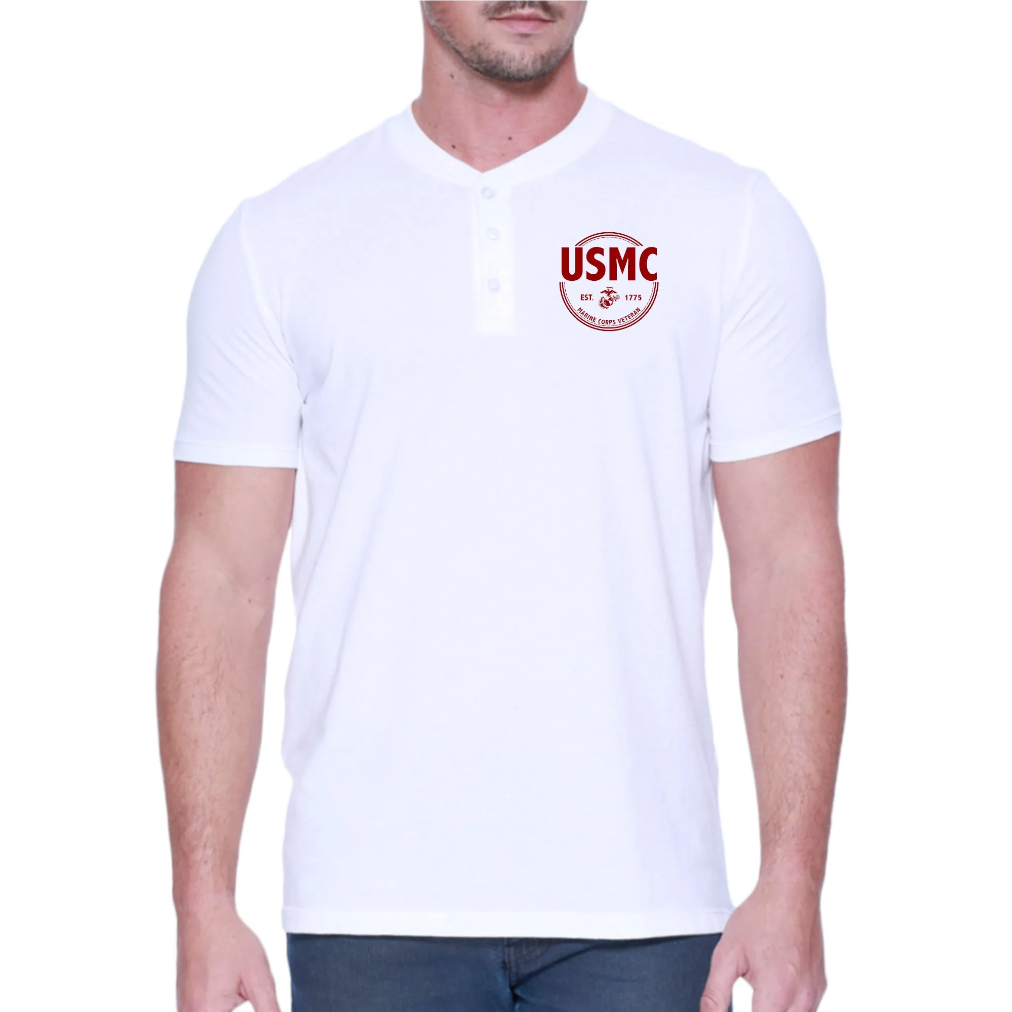 Marines Veteran Mens Henley T-Shirt