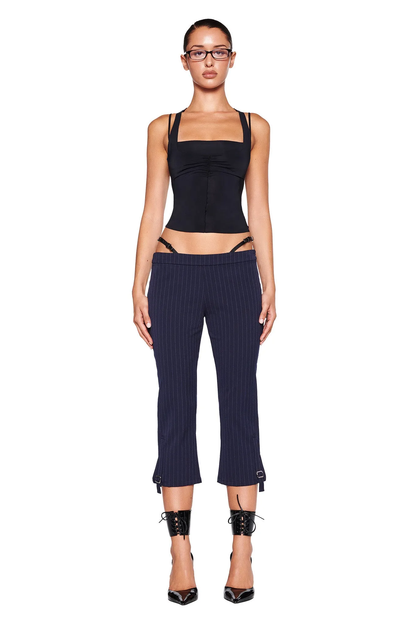MARRION CAPRI - BLUE : PINSTRIPE