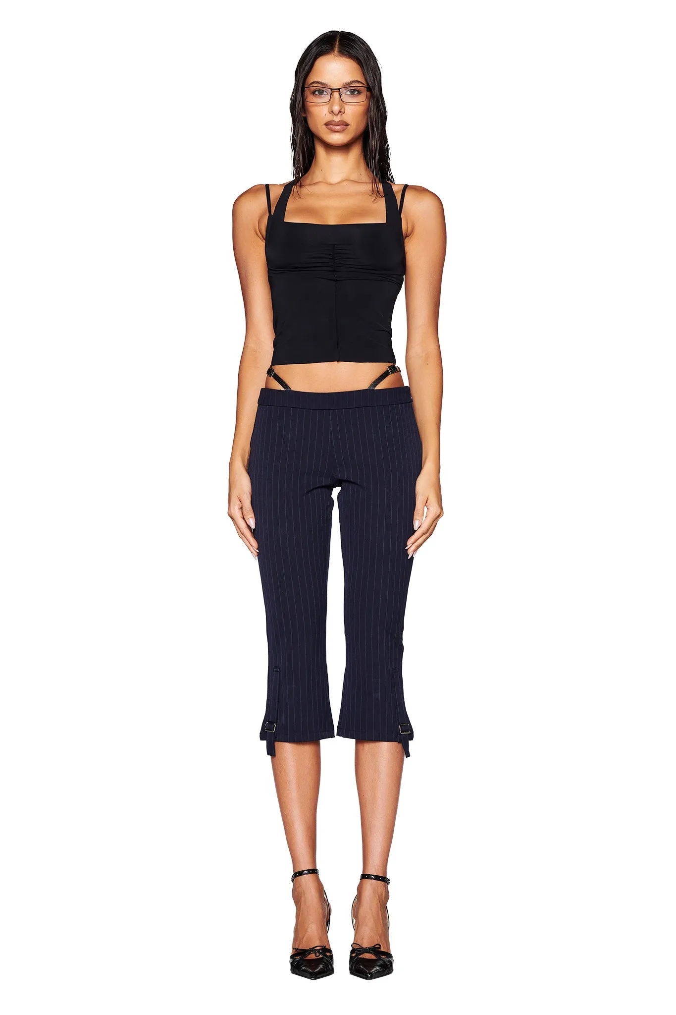MARRION CAPRI - BLUE : PINSTRIPE