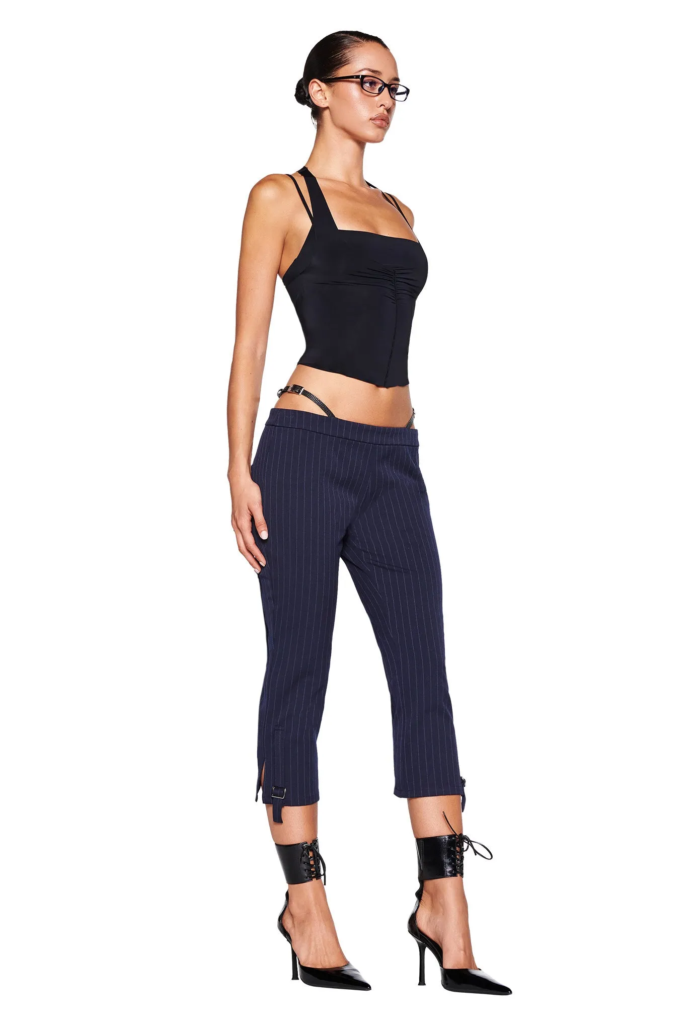 MARRION CAPRI - BLUE : PINSTRIPE