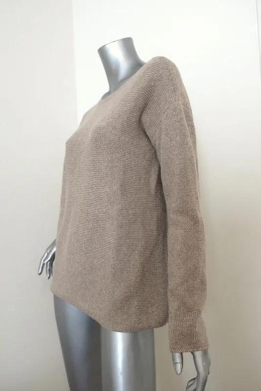 Massimo Alba Sweater Beige Cotton Knit Size Medium Scoop Neck Pullover