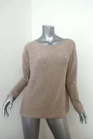 Massimo Alba Sweater Beige Cotton Knit Size Medium Scoop Neck Pullover