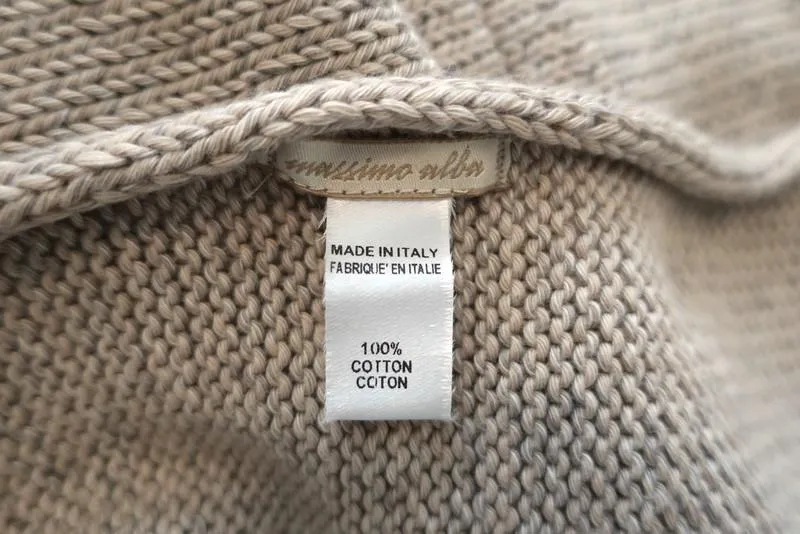 Massimo Alba Sweater Beige Cotton Knit Size Medium Scoop Neck Pullover