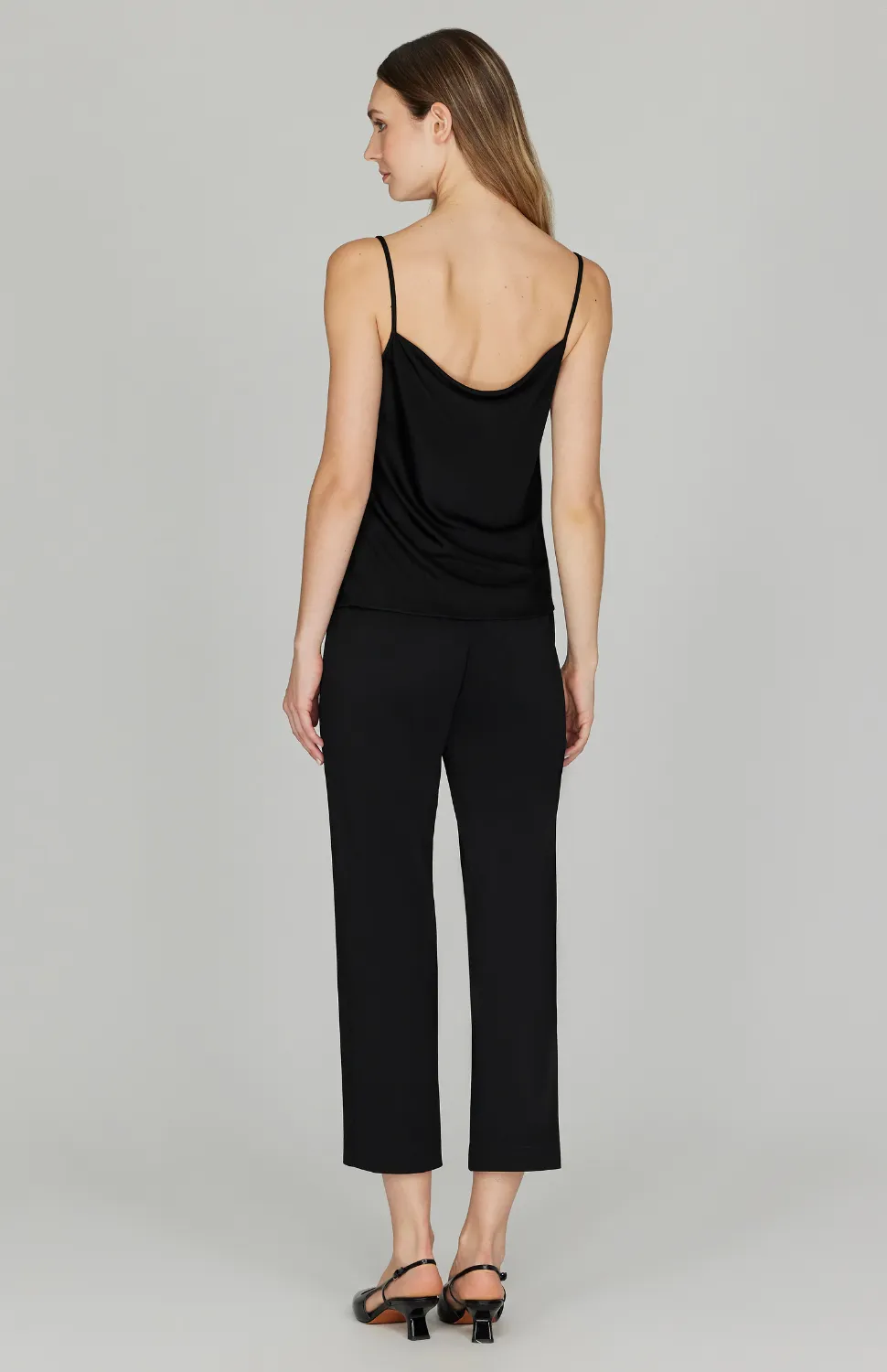 Matte Jersey Straight Cropped Pant w/ Back Elastic
