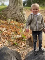 Me and Henry Mushroom/Cream Stripe Zipped Hoodie: Size 5/6 to 16 Years