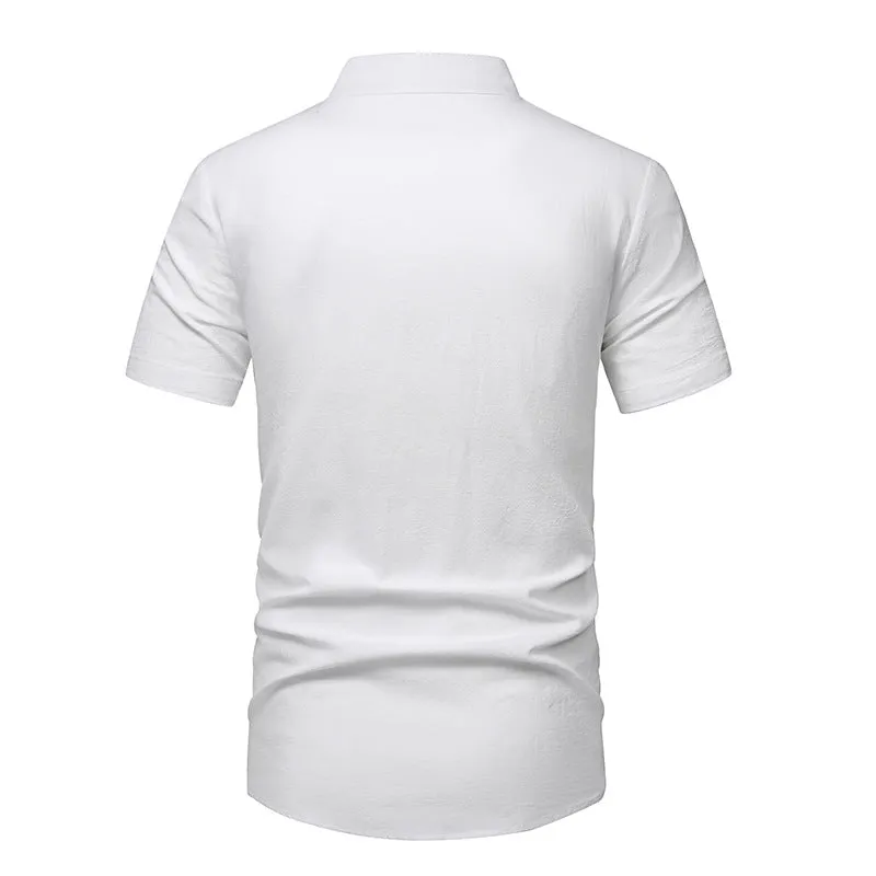 Men Turtleneck Short Sleeves T-shirt