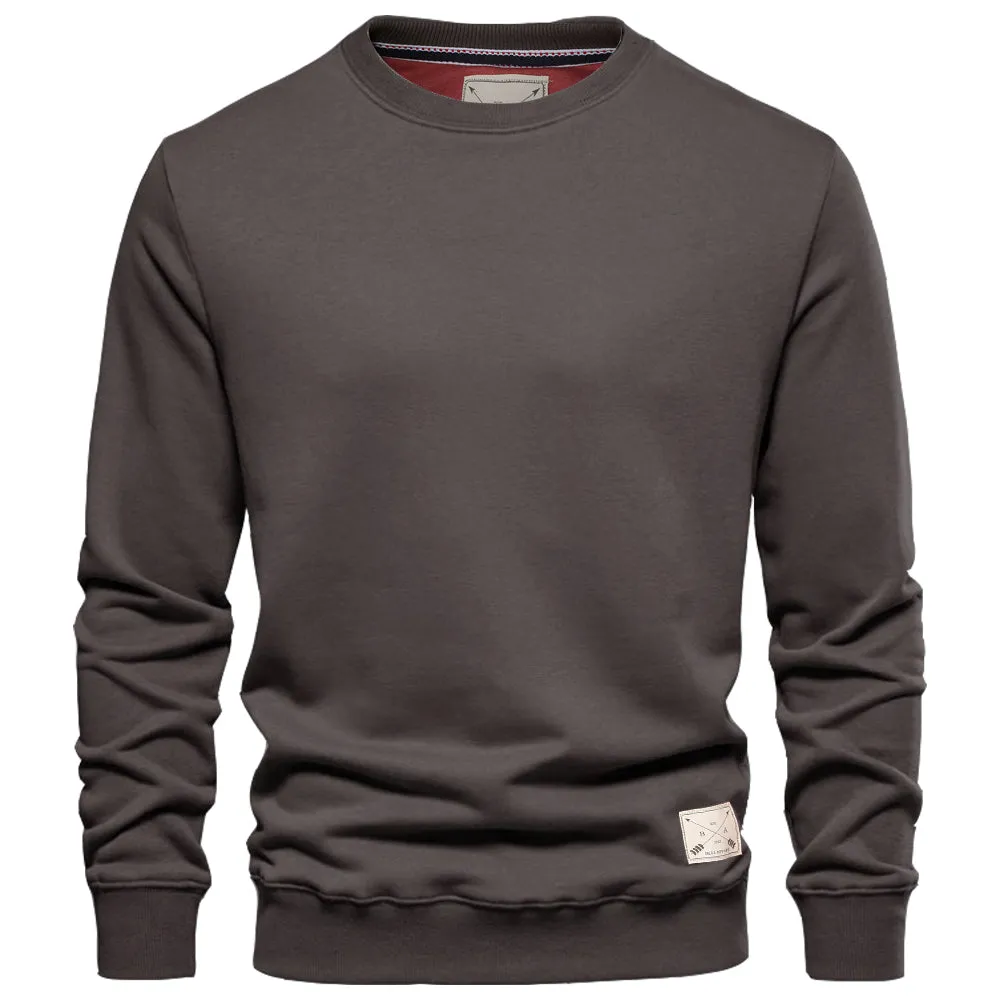 Men's Premium Cotton Crew Neck Sweater - Rust