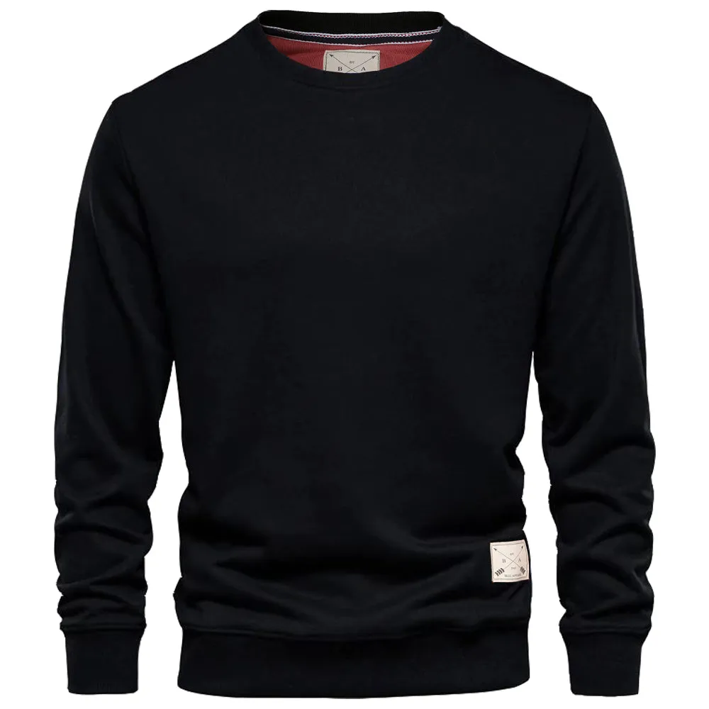 Men's Premium Cotton Crew Neck Sweater - Rust