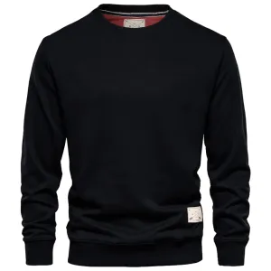 Men's Premium Cotton Crew Neck Sweater - Rust