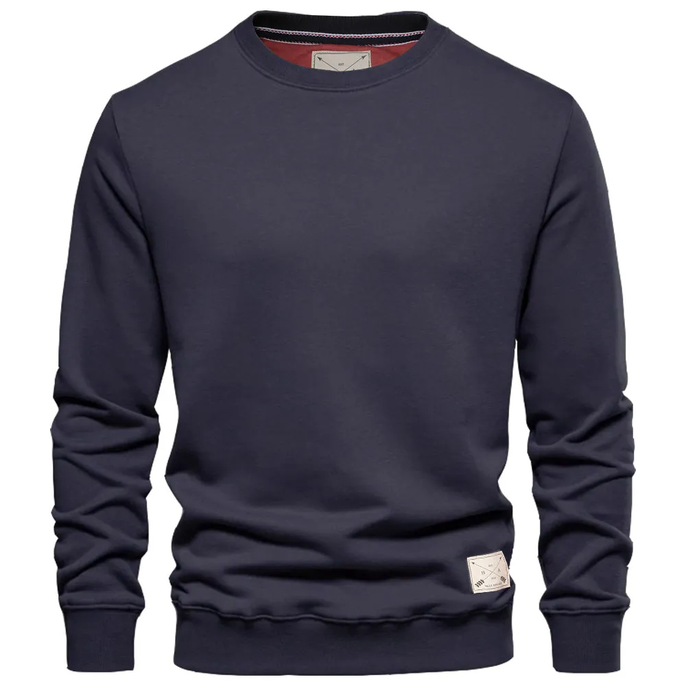Men's Premium Cotton Crew Neck Sweater - Rust