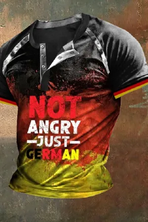 Men's Vintage 2024 German Henley Neck T-Shirt