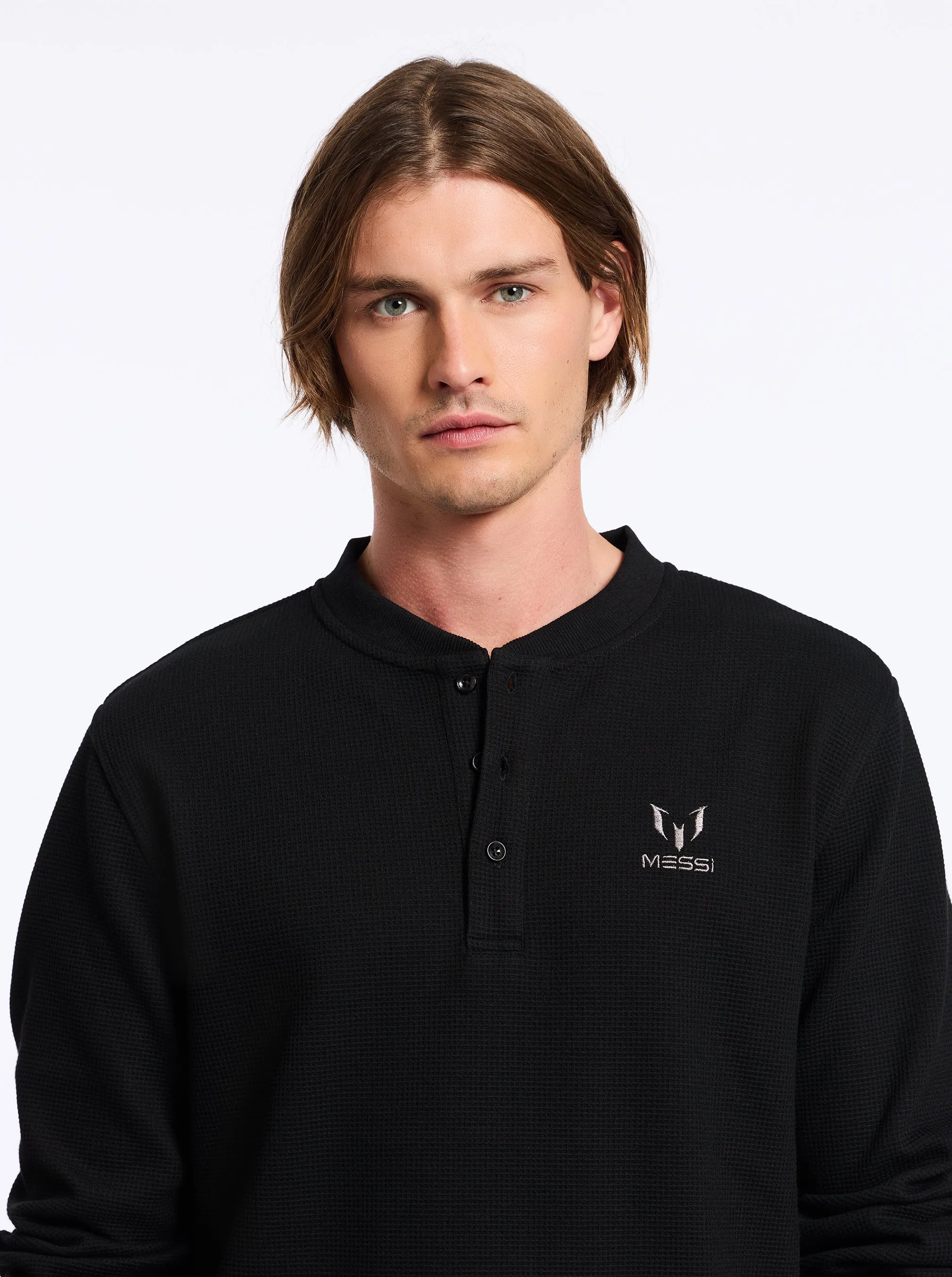 MESSI HENLEY LONG SLEEVE KNIT SHIRT