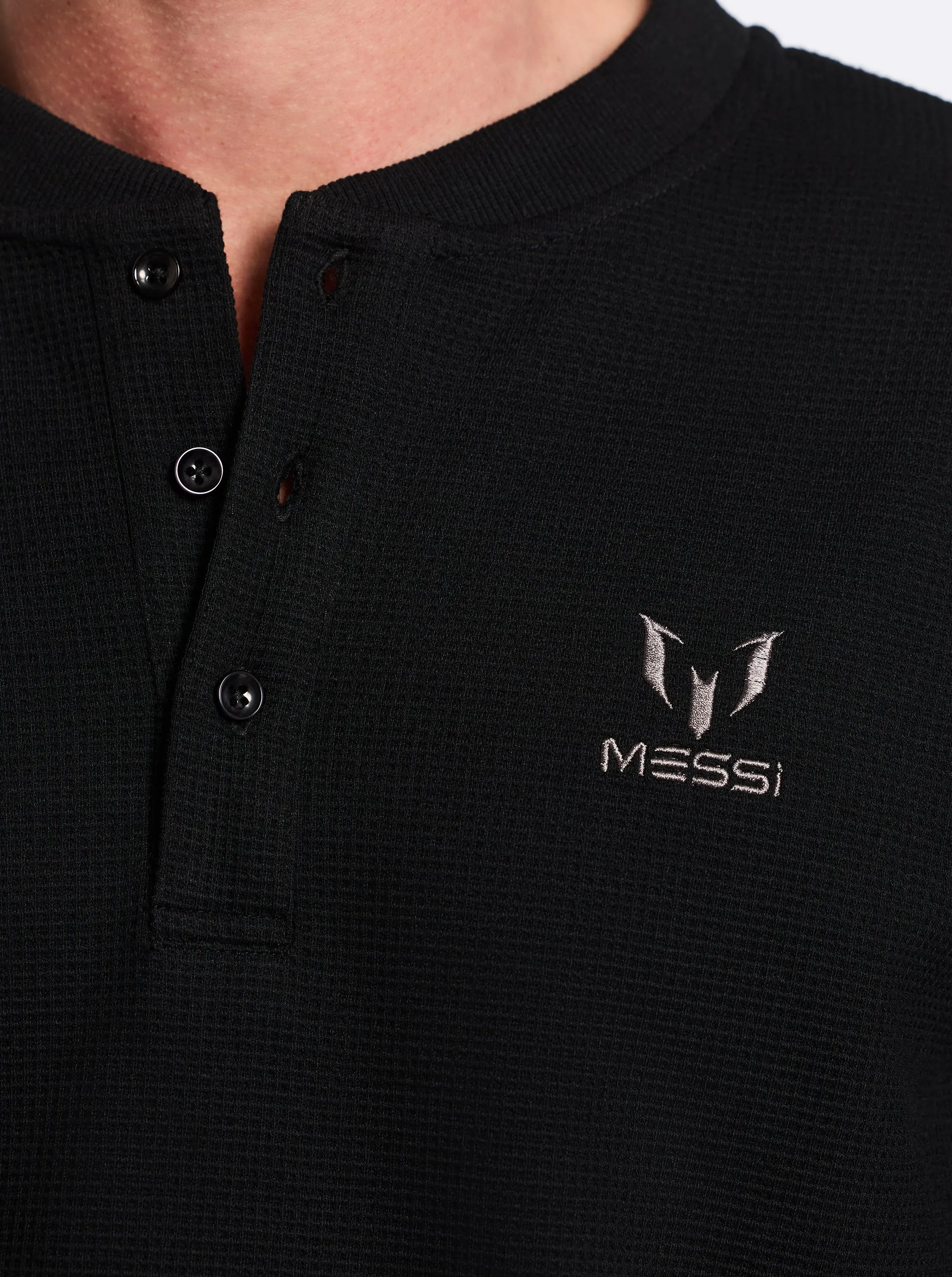 MESSI HENLEY LONG SLEEVE KNIT SHIRT