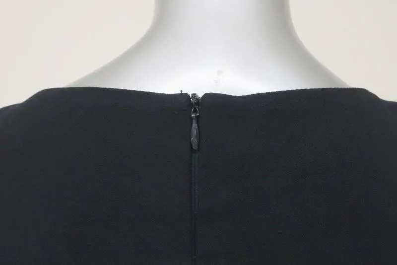 Michael Kors Sleeveless Dress Navy Wool-Blend Size 4 V-Neck Front Pocket Mini