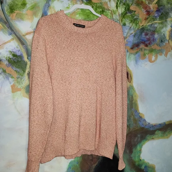 Michael Kors XXL Coral and Yellow Knit Sweater