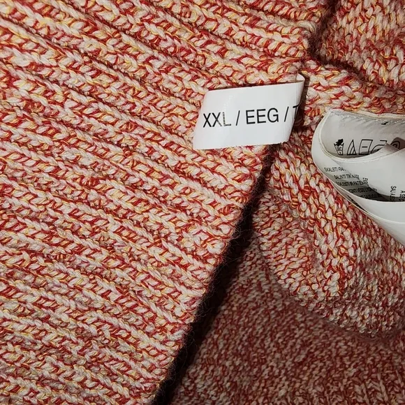 Michael Kors XXL Coral and Yellow Knit Sweater