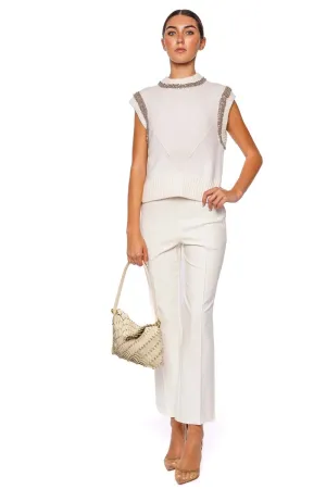Michelle Ivory Cropped Pant