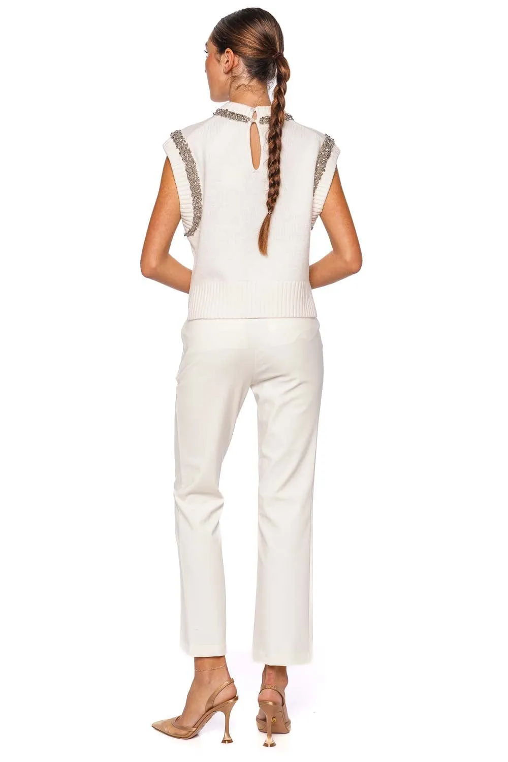 Michelle Ivory Cropped Pant