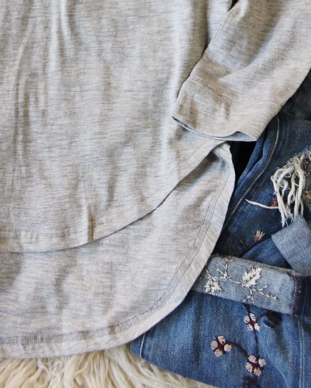 Mineral Wash Henley in Gray