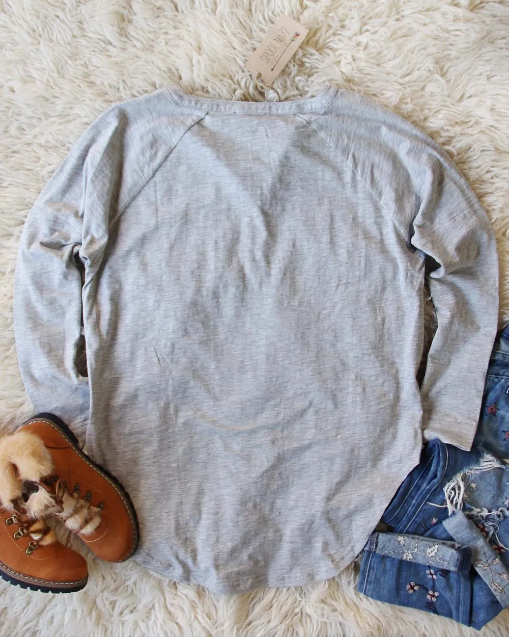 Mineral Wash Henley in Gray