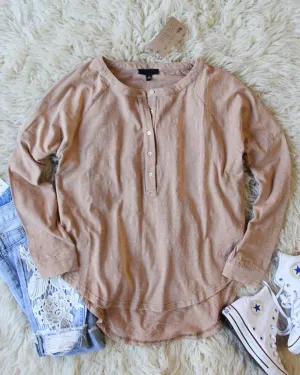 Mineral Wash Henley in Taupe
