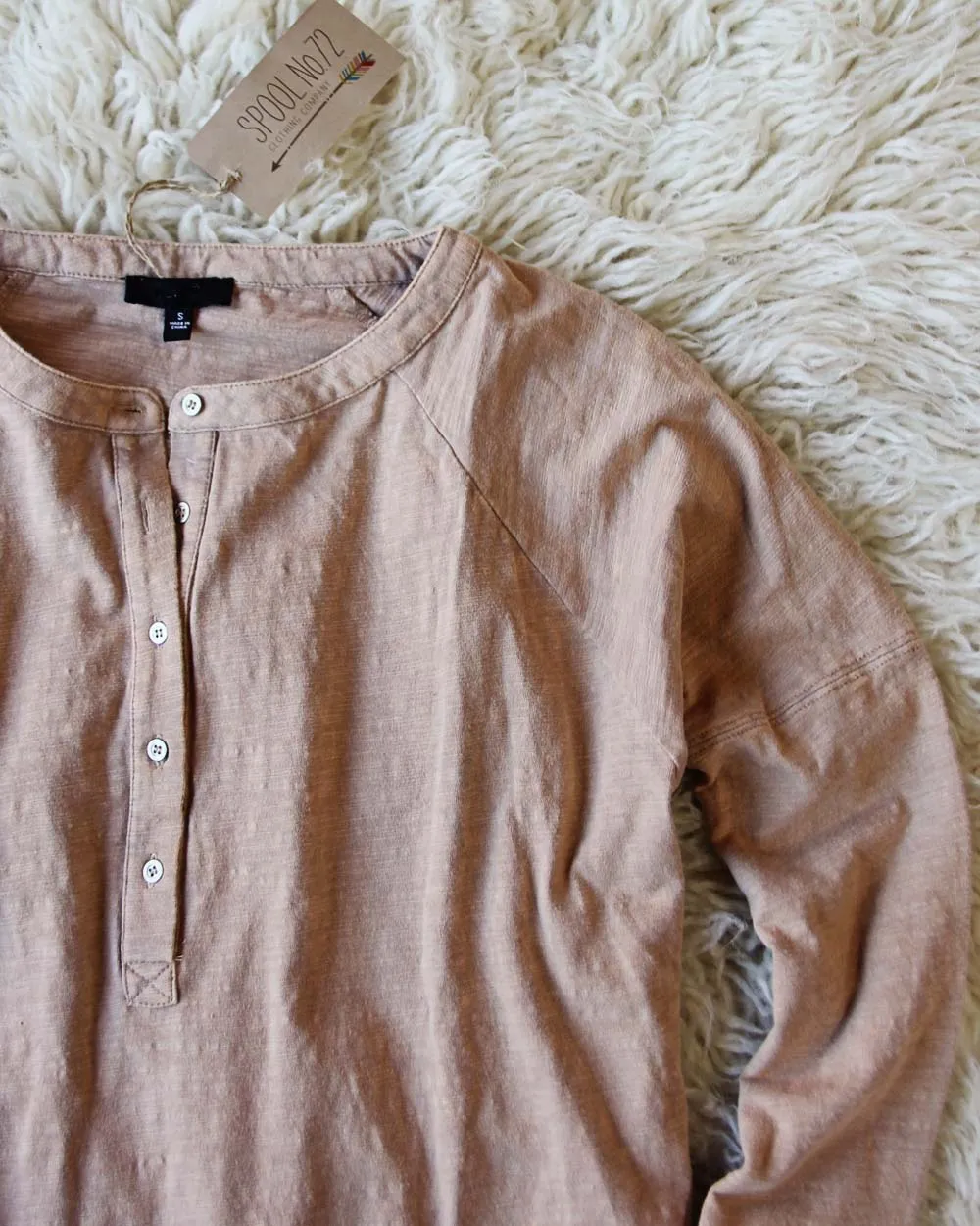 Mineral Wash Henley in Taupe