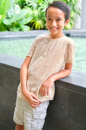 Mini Cameron Henley in Golden Stripes