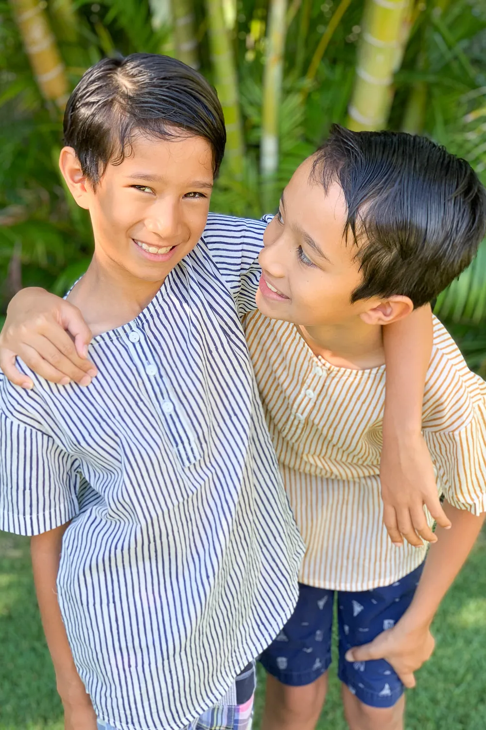 Mini Cameron Henley in Golden Stripes