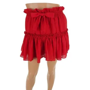 Misa Los Angeles Tiered Mini Skirt Size M Red Bow Accent