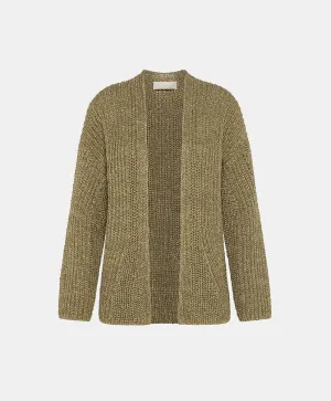 Momoni Aiwe Cardigan in Corn Cob Stitch Verde
