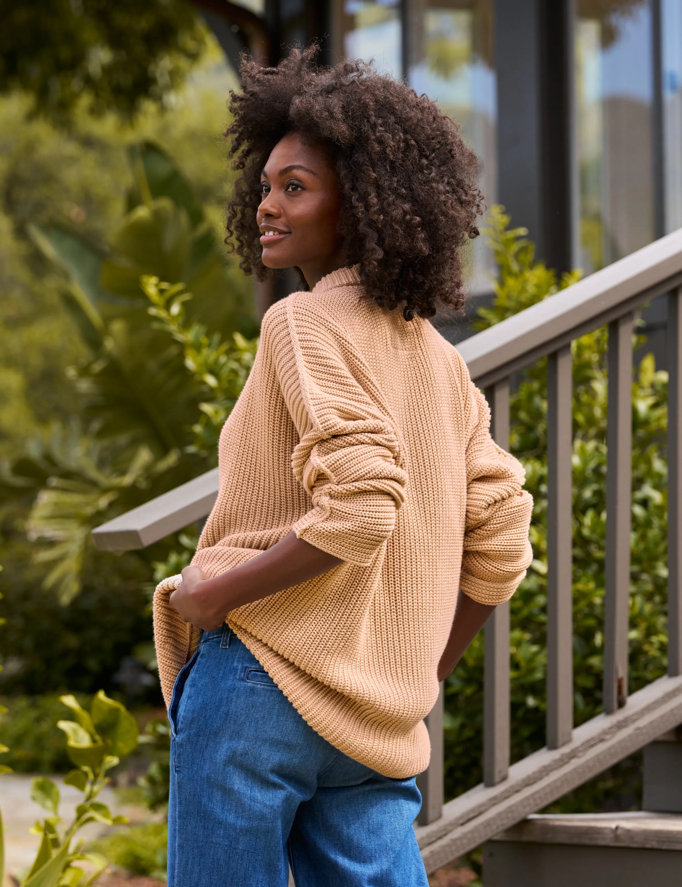 MONTECITO SWEATER Camel, Pure Italian Cotton