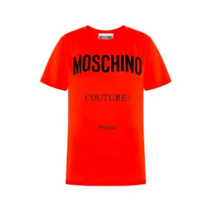 MOSCHINO MOSCHINO COUTURE ORGANIC JERSEY T-SHIRT ORANGE