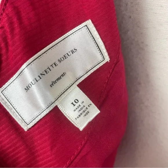 Moulinette Soeurs Red Sleeveless Cascading Bow Dress 10