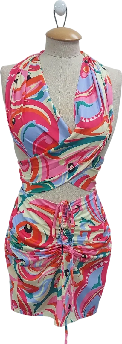 Murci Multicoloured Tie Top And Mini Skirt UK 8