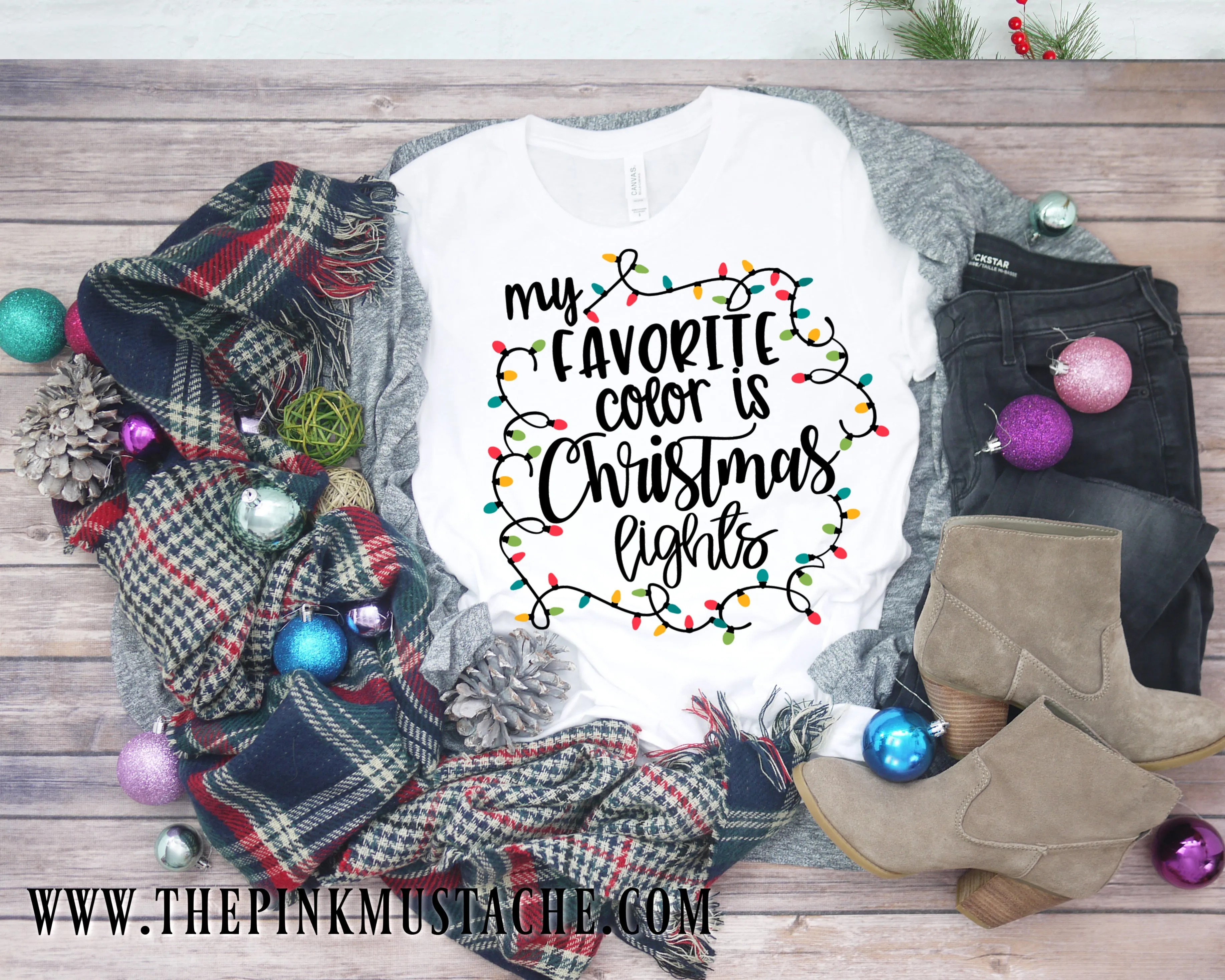 My Favorite Color is Christmas Lights Shirt / Youth and Adult sizing