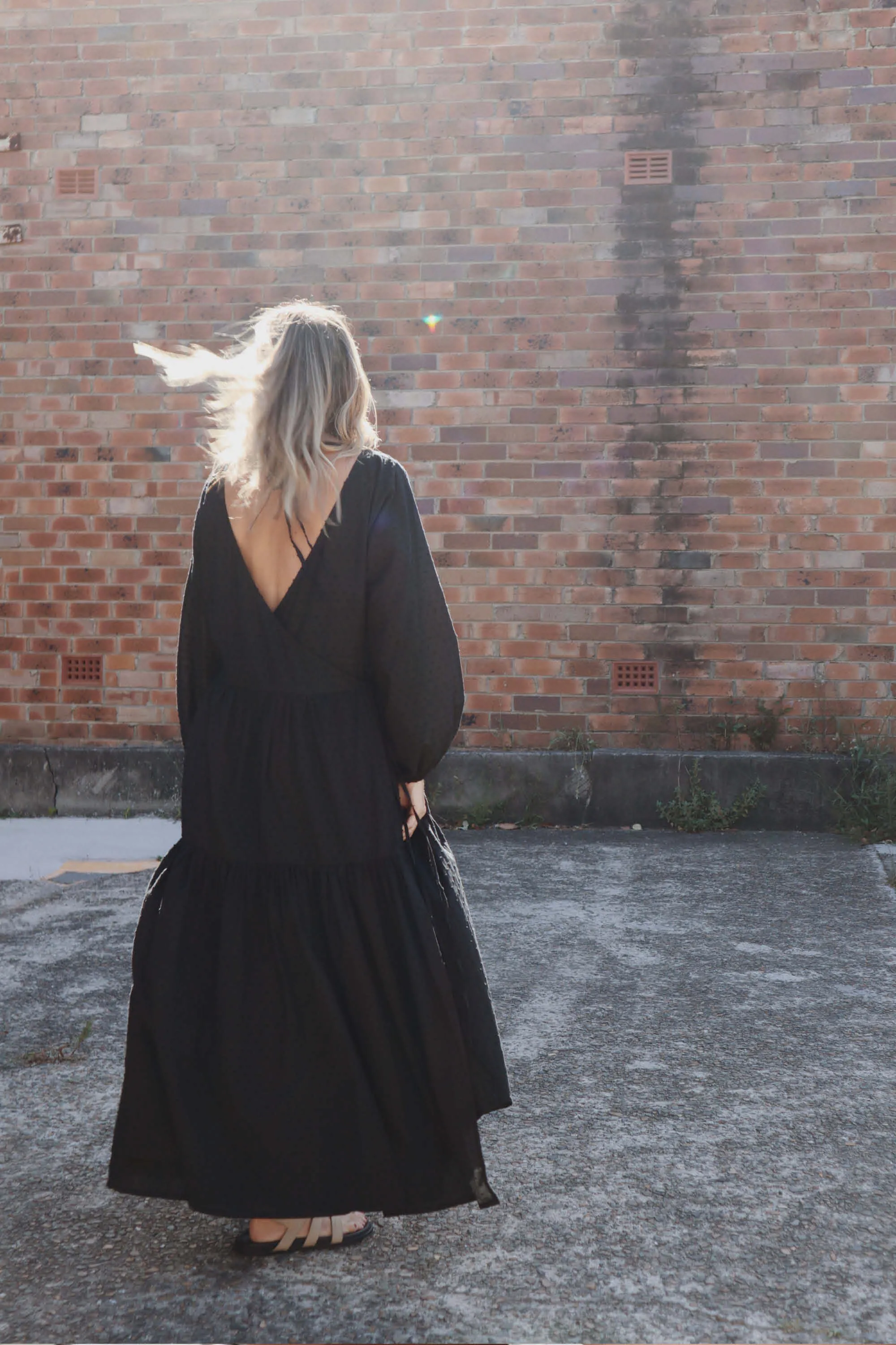 Natalie Wrap Dress Black Polka Dot
