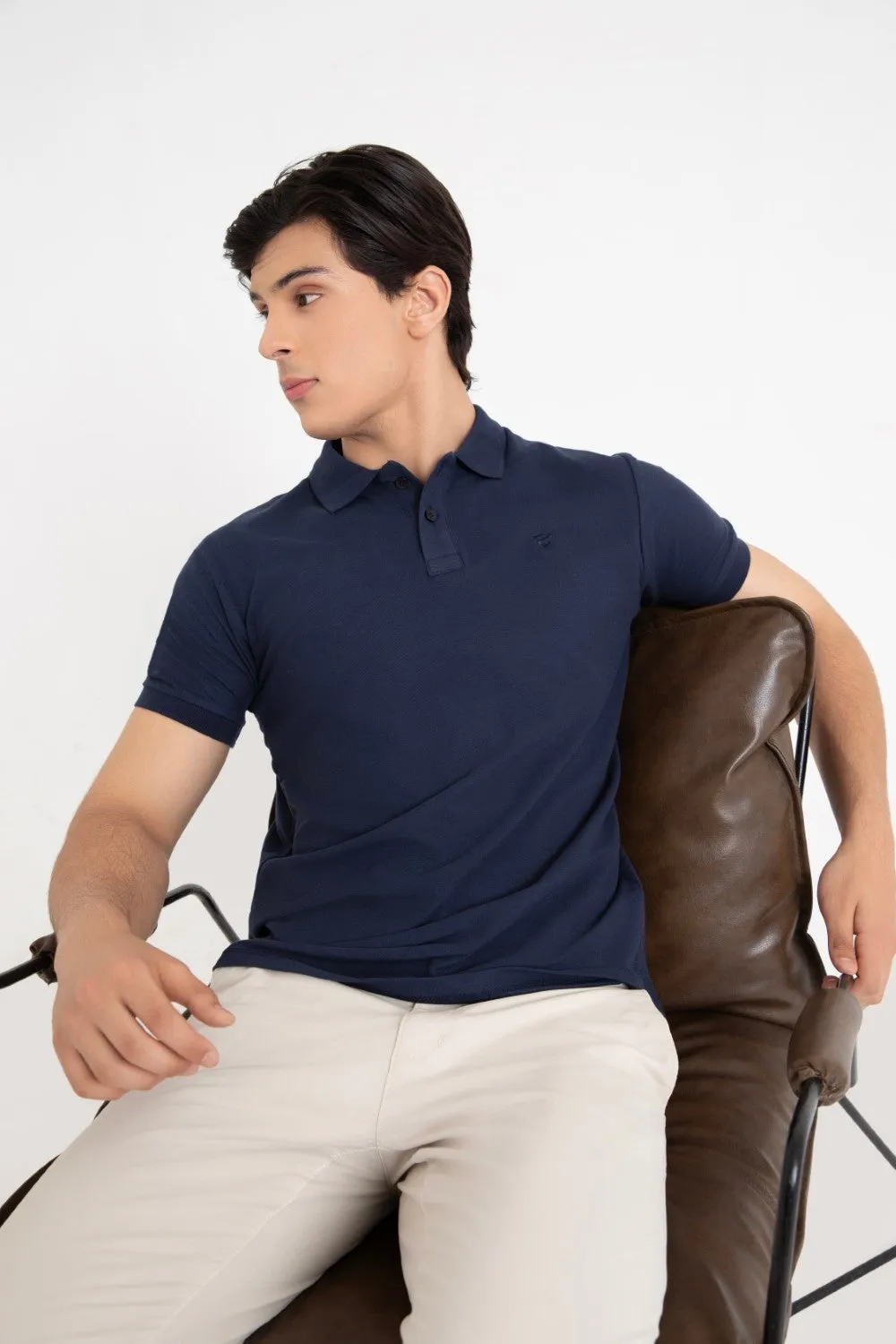 Navy Collar T-Shirt