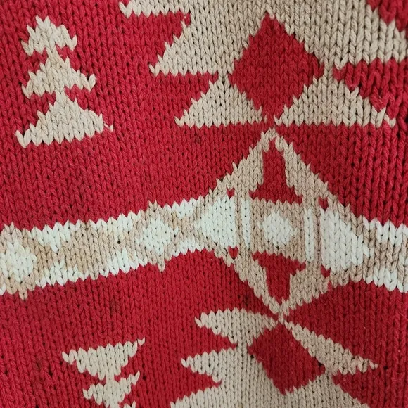 Neiman Marcus Exclusive Vintage Hand Knit Cotton Aztec Sweater Size Medium