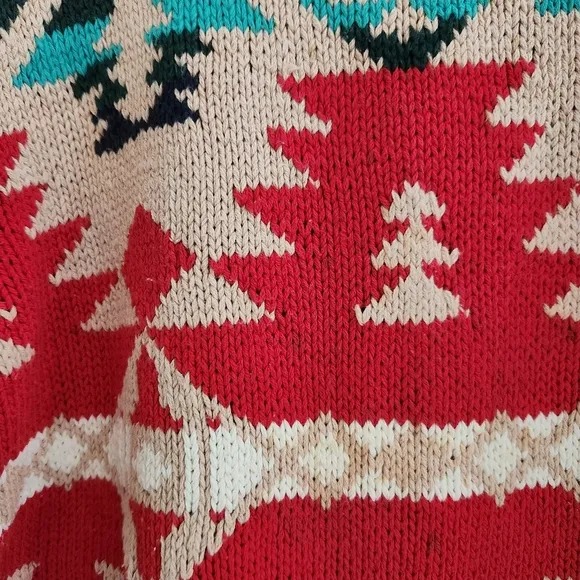 Neiman Marcus Exclusive Vintage Hand Knit Cotton Aztec Sweater Size Medium
