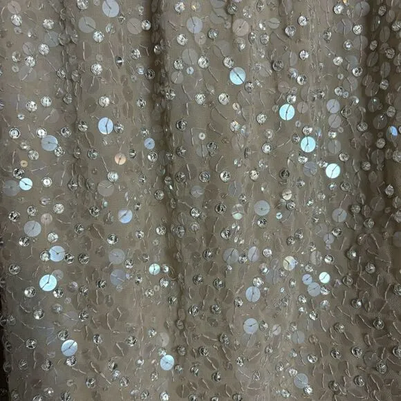 NEW Ann Taylor Mixed Sequins Mini Skirt with Bow Tie Elastic Waist Size Large