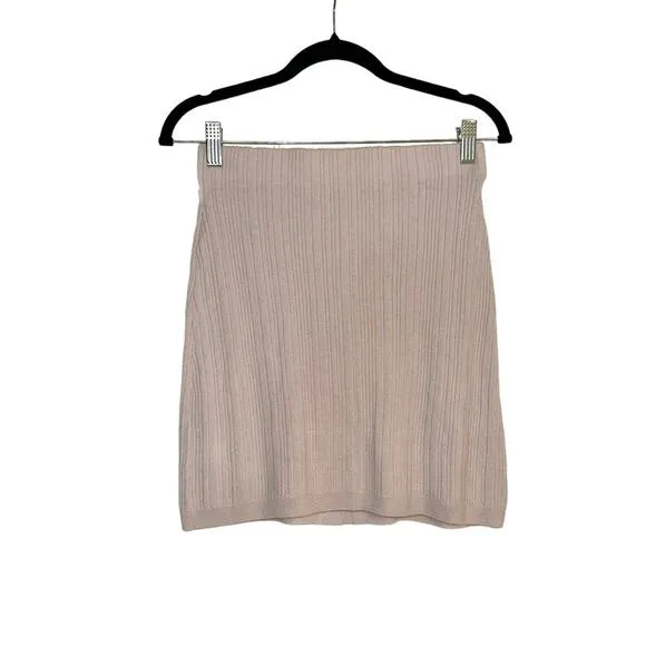 NEW ATM Anthony Thomas Melillo Merino Wool Ribbed Mini Skirt SMALL