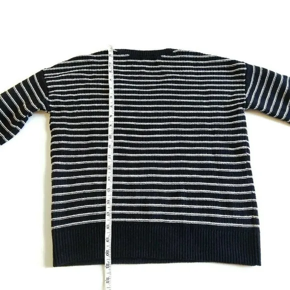 New Cotton Loft V-Neck Sweater XS Navy Knit