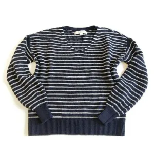 New Cotton Loft V-Neck Sweater XS Navy Knit
