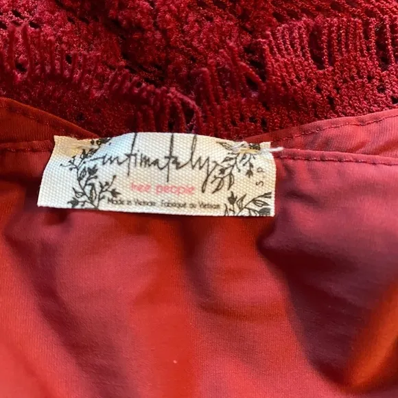 NEW Free People Harper High Neck Halter Lace Red Mini Dress NWT