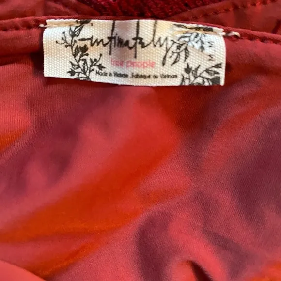 NEW Free People Harper High Neck Halter Lace Red Mini Dress NWT