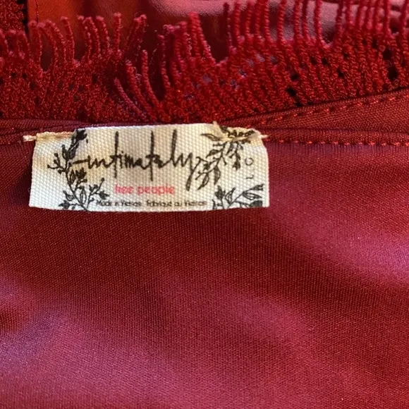 NEW Free People Harper High Neck Halter Lace Red Mini Dress NWT